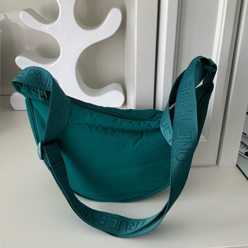 Nylon Teal Green Crescent Medium Cross Body Bag BRAND NEW Unisex